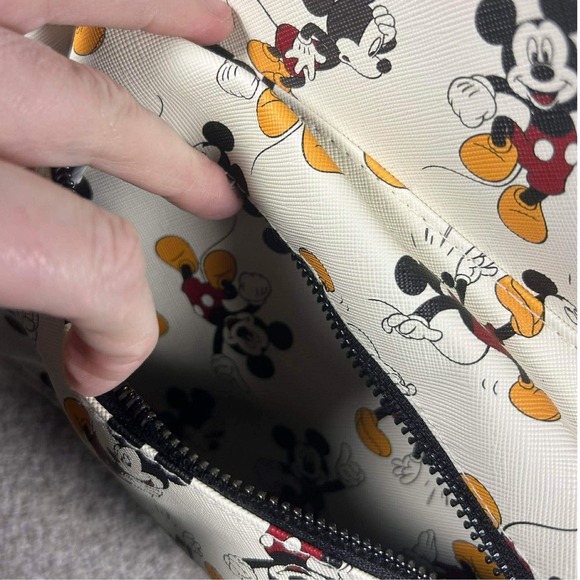Disney Mickey Mouse Mini Backpack All Over Print Character Bag Small Cream Black main image 4